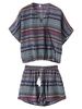 Women Casual Floral Print Bandage V-neck Short Sleeve Suit