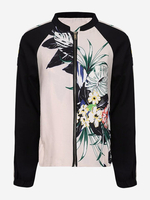 Women Casual Floral Print Stand Collar Jacket