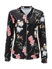 Women Casual Floral Print Stand Collar Jacket