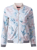 Women Casual Floral Print Stand Collar Jacket
