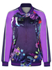 Women Casual Floral Smiling Face Print Jacket