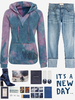 Women Casual Gradient Hooded Long Sleeve Hoodie