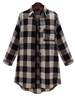 Women Casual Grid Print Long Sleeve Shirt