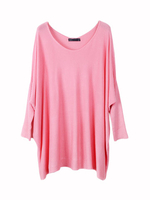 Women Casual Irregular Hem Loose Bat Sleeve O-Neck Sweater Blouse