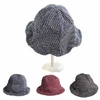 Women Casual Knit Bucket Hat Sun Protection Fishing Thicken Plush Cotton Cap