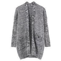 Women Casual Knitting Long Sleeve Solid Color Cardigan Coat