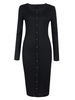 Women Casual Knitting Single Breasted Sweater Dress