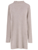 Women Casual Knitting Slit Hem Turtleneck Long Sleeve Tops