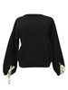 Women Casual Lantern Sleeve Bandage O-neck Sweatshirt