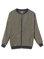 Women Casual Letter Print O-neck Baseball Coat