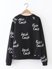 Women Casual Letter Print O-neck Sweatshirt