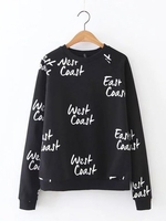 Women Casual Letter Print O-neck Sweatshirt