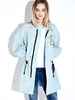 Women Casual Letter Print Stand Collar Wind Coat