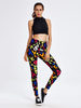 Women Casual Letter Printed Skinny Sport Leggings