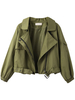 Women Casual Long Sleeve Lapel Pure Color Short Jacket