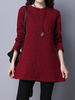 Women Casual Long Sleeve Number Embossed Pullover Shirts