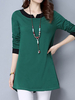 Women Casual Long Sleeve O-Neck Patchwork Cotton Spring T-shirts
