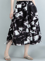 Women Casual Loose Printed Elastic Waist Wide Leg Pants