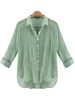 Women Casual Loose Solid Color Long Sleeve Blouse