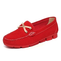 Women Casual Metal Button Loafers Flat Shoes