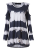 Women Casual Off-shoulder Gradient Long Sleeve O-neck T-shirt