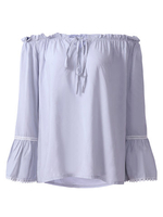 Women Casual Off-shoulder Horn Sleeve Blouses