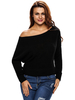 Women Casual Off-shoulder Long Sleeve Sweater