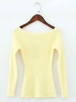 Women Casual Off-shoulder Slim Long Sleeve Sweater