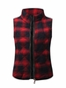 Women Casual Plaid Stand Collar Padded Vest