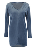 Women Casual Plush Long Sleeve V-neck T-shirt