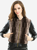 Women Casual Print PU Leather Stitching Coat
