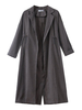 Women Casual Pure Color Lapel Windbreaker Coat
