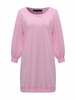 Women Casual Pure Color Long Sleeve O-neck Sweatshirt Dress