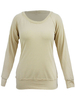 Women Casual Pure Color Long Sleeve O-neck T-shirt