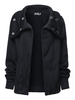 Women Casual Pure Color Turn Down Collar Zipper Jacket