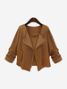 Women Casual Pure Color Zipper Long Sleeve Jacket