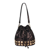 Women Casual Rivet Bright Color Bucket Crossbody Bag