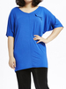 Women Casual Ruffles Solid Color Batwing Sleeve T-Shirt