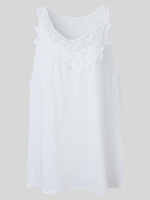 Women Casual Sexy White Crochet Patchwork Tank Top