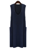 Women Casual Sleeveless Loose V-neck Vest Sweater Dress