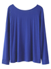 Women Casual Solid Color Backless O-Neck Long Sleeve T-shirt
