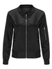 Women Casual Solid Color Stand Collar Baseball Jacket