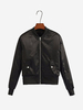 Women Casual Solid Color Stand Collar Jacket