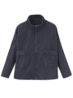 Women Casual Solid Color Turtleneck Baseball Coat