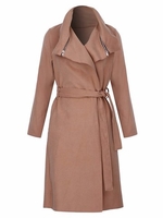 Women Casual Stitching Turn Down Collar Jacket