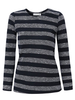 Women Casual Stripe Knitting Long Sleeve O-neck T-shirt