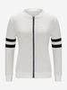 Women Casual Stripe Stand Collar Solid Color Jacket
