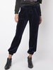 Women Casual Suede Bandage Solid Color Pants