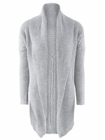 Women Casual Thicken Jacquard Long Sleeve Lapel Cardigan
