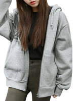 Women Casual Thicken Pure Color Hooded Hoodie Coat